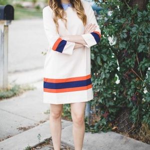 Size small shift dress, nude/blush, orange, navy